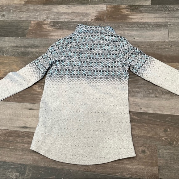 Marleylilly Heather Gray Fair Isle Pullover Sweatshirt M Cowl Neck - Picture 8 of 8